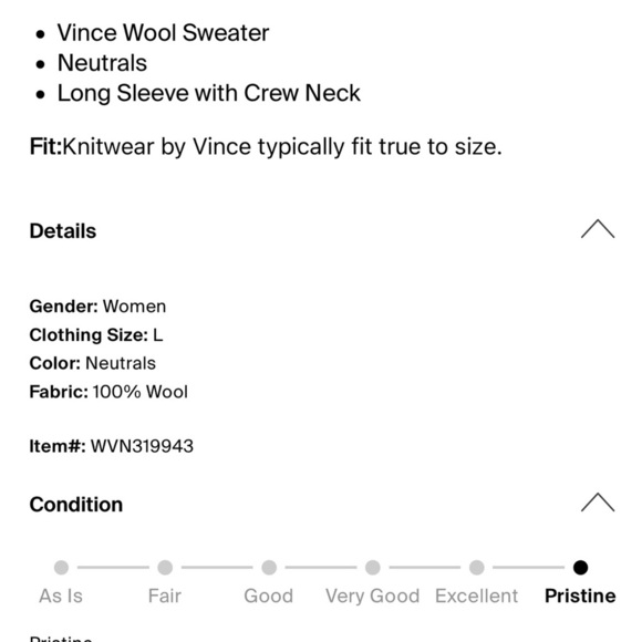 Vince Ivory Long Sleeve Top with Navy Striped Cuffs - Picture 9 of 9